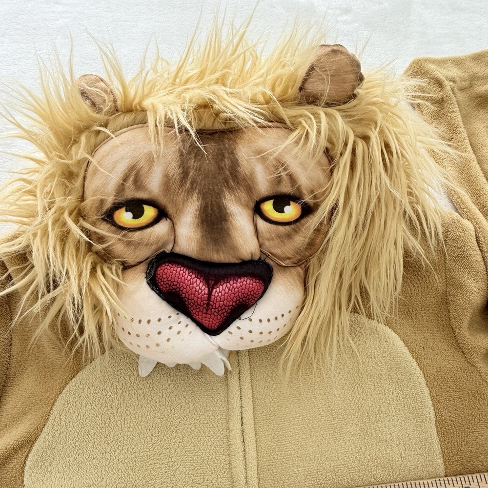 Briefly Stated Lion Costume Adult Medium Faux Fur Hooded Union Suit Jumpsuit